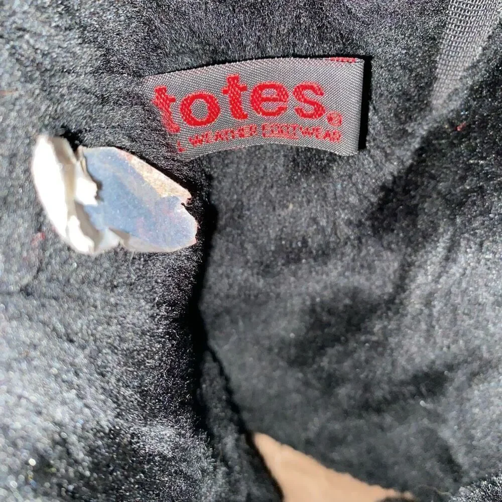Totes women 9 snowcap weather footwear mid calf snow boots w/size zipper black